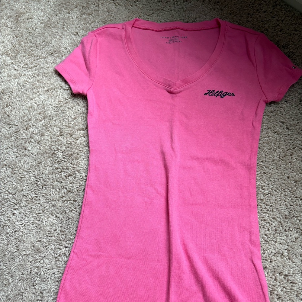 Tommy Hilfiger Pink Fitted Short Sleeve Tee